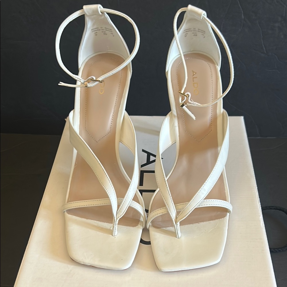 ALDO Women's Cream Strappy Heels